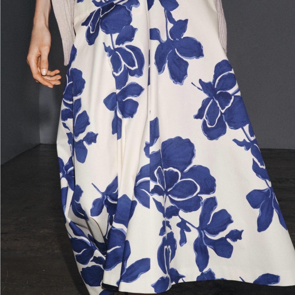 Zara Blue and White Floral Skirt